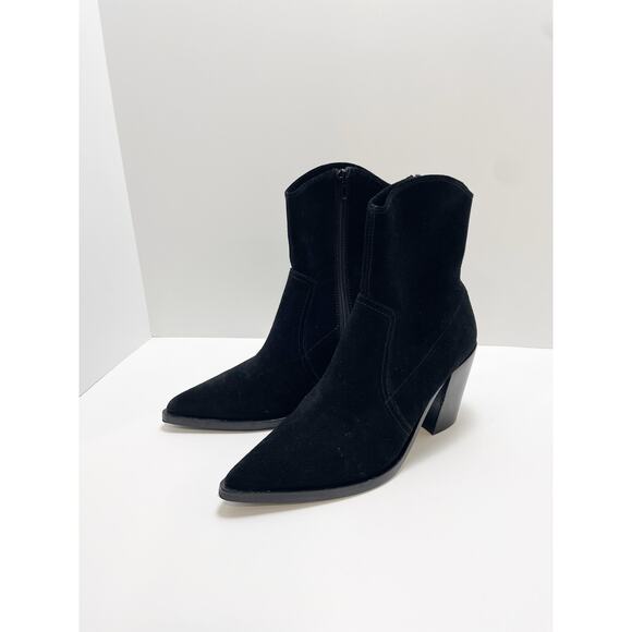 Jeffrey Campbell Jessine Black Suede Pointy Toe Bootie Size 9 - Picture 12 of 16